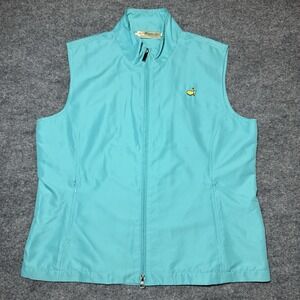 Magnolia Lane The Masters Zip Vest Blue Teal Size Medium Pockets Mesh Lined